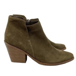 Blondo Waterproof Booties Suede Leather 7M Olive Green